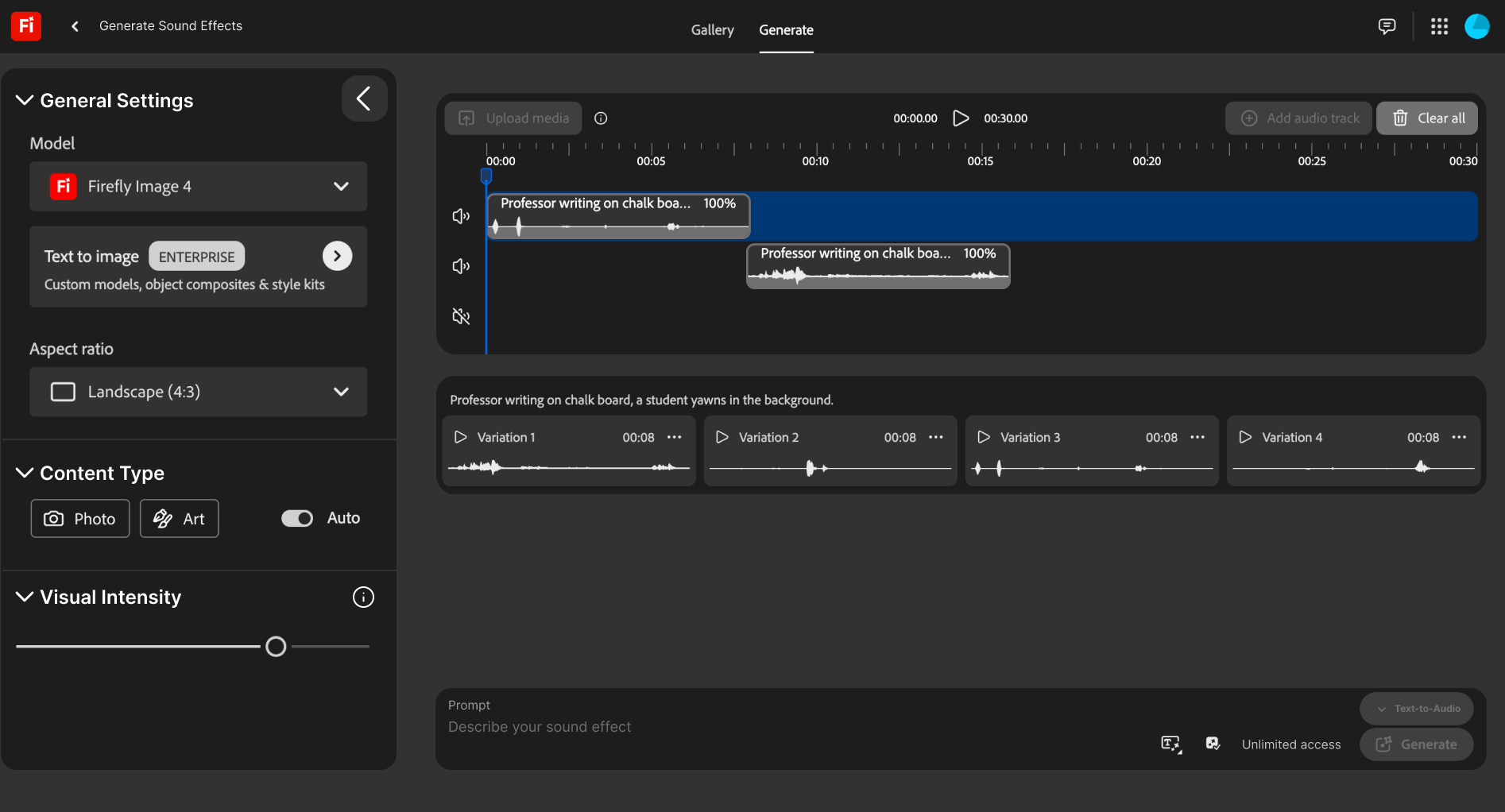 Adobe Firefly unified interface concept