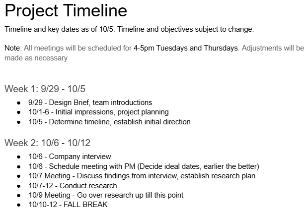 Five-week Adobe Firefly project timeline
